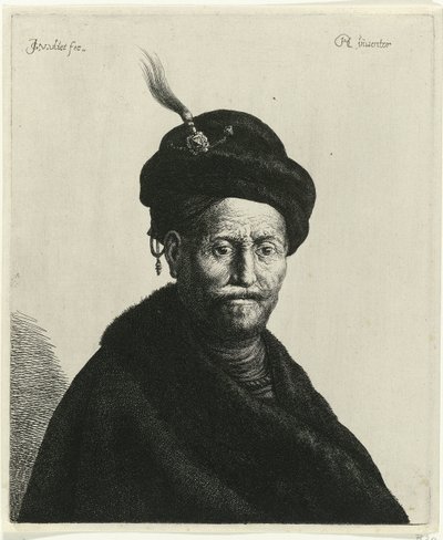 Buste van een man met een tulband door Jan Gillisz. van Vliet