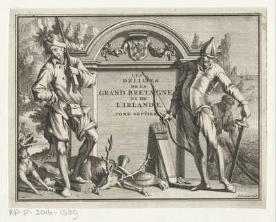 Twee jagers voor architecturale setting door Jan Goeree (possibly)