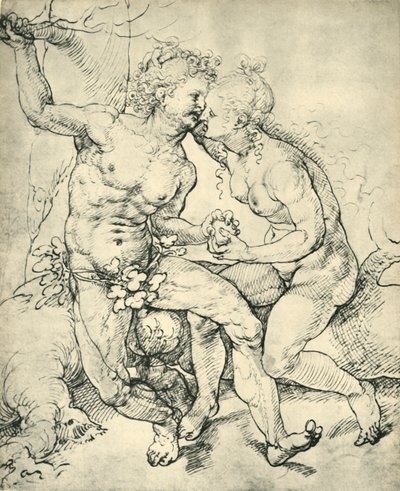 Adam en Eva, 1520-1525, 1943 door Jan Gossaert
