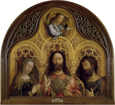 Christus tussen de Maagd Maria en Johannes de Doper door Jan Gossaert