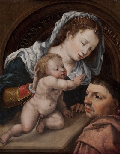 Maria met Jezus en de Schenker van het Schilderij door Jan Gossaert