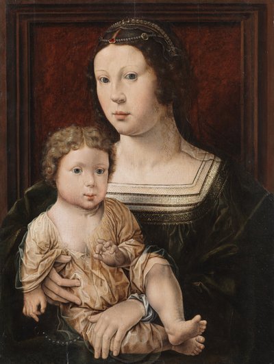 Maagd en kind (Anna von Bergen en haar zoon) 1521 door Jan Gossaert