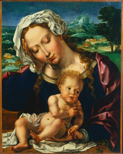 Maagd en Kind in een Landschap, 1531 door Jan Gossaert