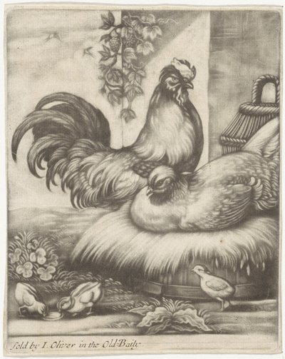 Haan en hen door Jan Griffier (I)