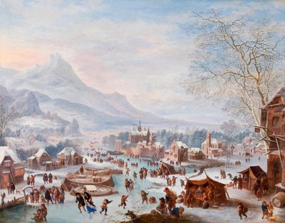 Winterscène met schaatsers door Jan Griffier
