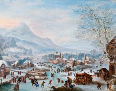 Winterscène met Schaatsers door Jan Griffier