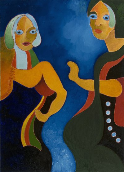 Oude vrouw berispt jongere, 2008 door Jan Groneberg