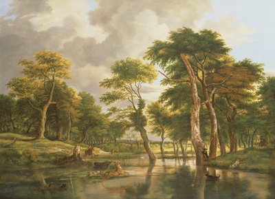 De Hertenjacht door Jan Hackaert