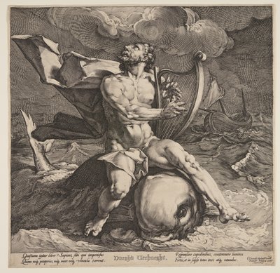 Arion op een dolfijn door Jan Harmensz. Muller