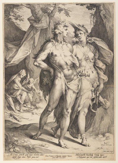 Bacchus en Ceres verlaten Venus (Sine Cerere et Baccho Friget Venus) door Jan Harmensz. Muller
