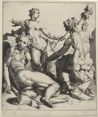 Drie schikgodinnen door Jan Harmensz. Muller