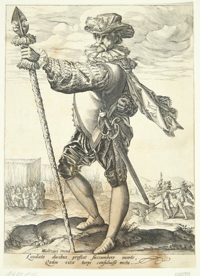 Een officier met lans door Jan Harmensz. Muller