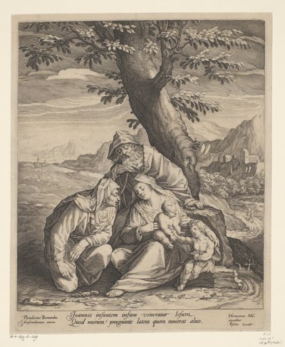 Heilige Familie met Elisabet en Johannes de Doper door Jan Harmensz. Muller