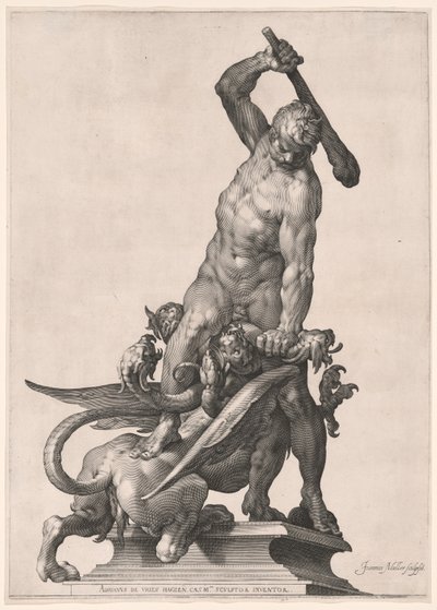 Hercules verslaat de hydra door Jan Harmensz. Muller