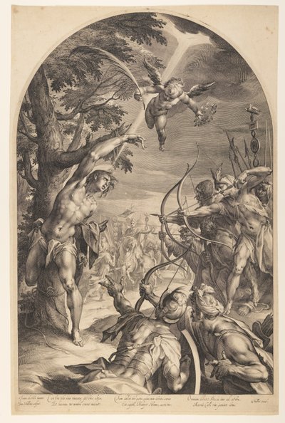 Martelaarschap van Sint Sebastiaan door Jan Harmensz. Muller