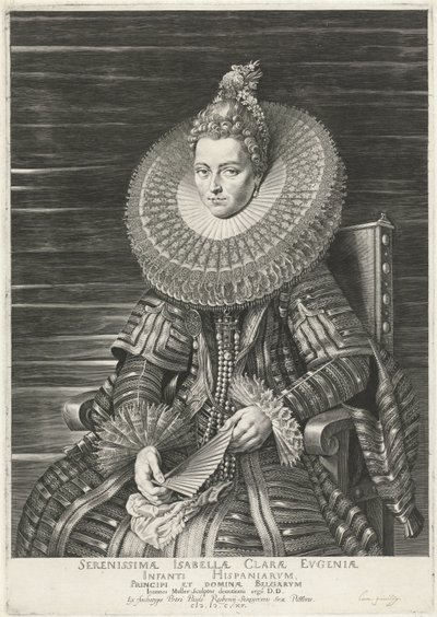 Portret van Isabella Clara Eugenia, infante van Spanje door Jan Harmensz. Muller