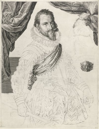 Portret van koning Christiaan IV van Denemarken en Noorwegen door Jan Harmensz. Muller