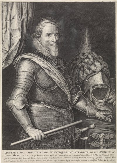 Portret van prins Maurits van Oranje door Jan Harmensz. Muller