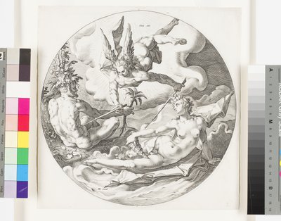 De Schepping van Droog Land en de Zeeën, c.1589 door Jan Harmensz Muller