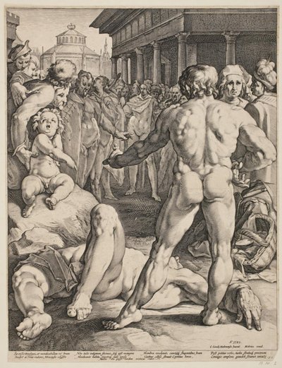 Het gevecht tussen Odysseus en Irus door Jan Harmensz. Muller