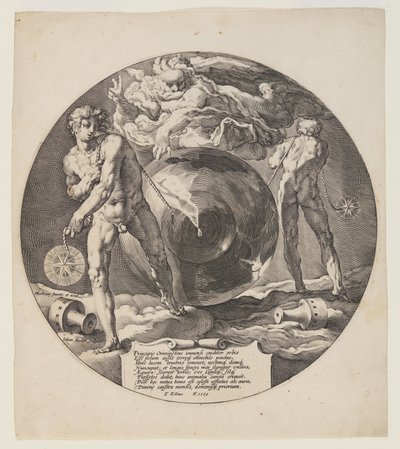 Titelpagina, plaat 1, uit Schepping van de wereld door Jan Harmensz. Muller