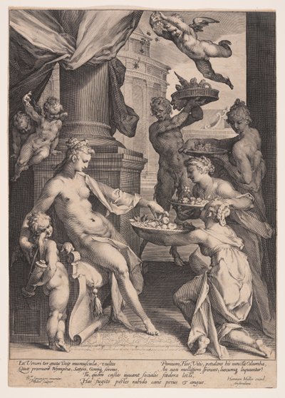 Venus geëerd door de nimfen door Jan Harmensz. Muller
