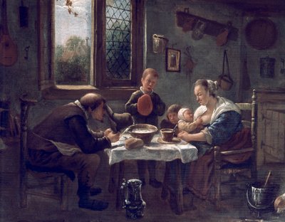 Gebed voor de lunch door Jan Havicksz. Steen
