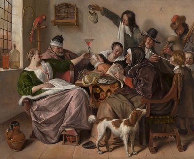 Zoals je het hoort, zo zing je het, c.1665 door Jan Havicksz. Steen