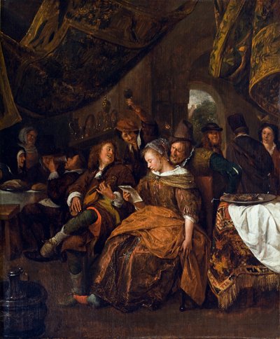 Vrolijk Gezelschap, c.1667-69 door Jan Havickszoon Steen
