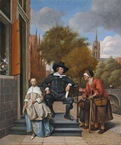 De burger van Delft en zijn dochter, 1655 door Jan Havickszoon Steen