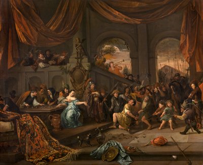 De bespotting van Samson door Jan Havickszoon Steen