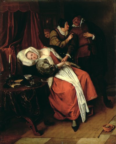 De patiënt en de dokter, 1660s door Jan Havickszoon Steen