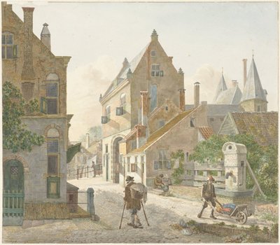 De Waardpoort en de Oude Gracht in Utrecht door Jan Hendrik Verheijen