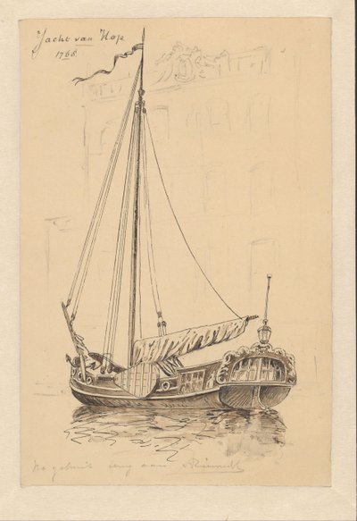 Zeilschip uit 1768 door Jan Hoynck van Papendrecht