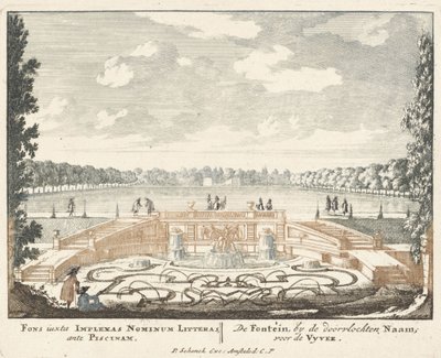 Fontein en grote vijver in de tuinen van Paleis Het Loo, 1694-97 door Jan I van Call
