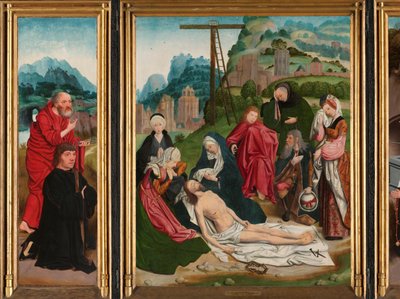 Drieluik met de klaagzang door Jan Jansz Mostaert