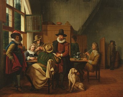 Interieur van een taverne door Jan Josef the Elder Horemans