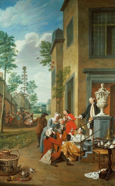 Dorpelingen die Feestvieren (een van een serie van vier) door Jan Josef the Younger Horemans