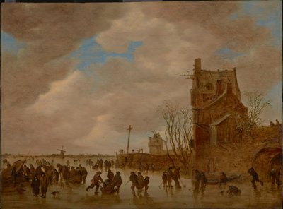 IJspret voor een Brugtoren, 1655 door Jan Josefsz Goyen van