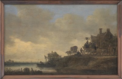 Rivierscène met de "Zwaan" herberg door Jan Josefsz van Goyen