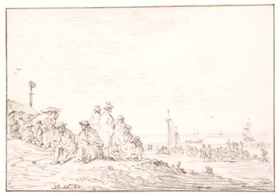Strand met veel mensen door Jan Josefsz van Goyen