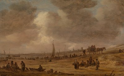 Een Strand met Vissersboten, waarschijnlijk 1653 door Jan Josephsz van Goyen