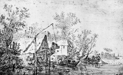 Een Nederlandse rivier door Jan Josephsz van Goyen