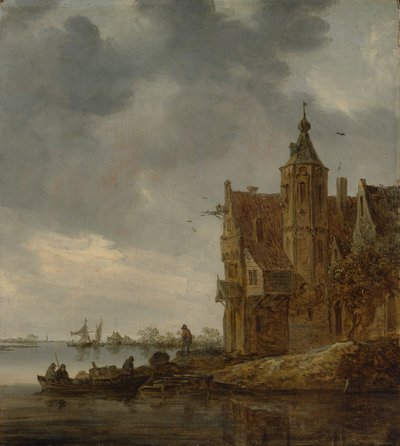 Landhuis bij het water door Jan Josephsz van Goyen