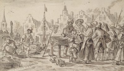 Vismarkt, 1624 door Jan Josephsz van Goyen