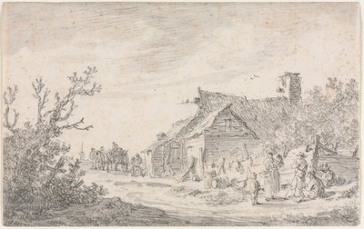 Landschap met een Huisje en Figuren, 1653 door Jan Josephsz van Goyen
