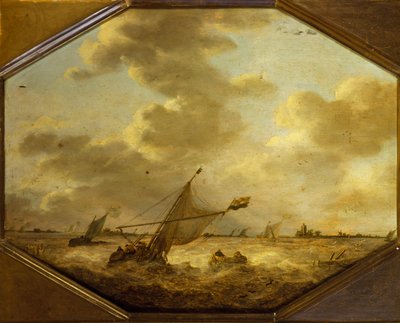 Marien landschap met vissers door Jan Josephsz van Goyen
