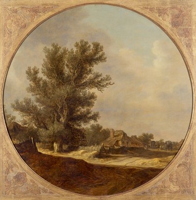 Eik aan een landweg met reizigers door Jan Josephsz van Goyen