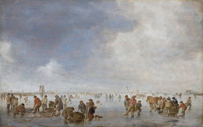 Winterscène op het ijs door Jan Josephsz van Goyen