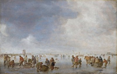 Winterscène op het ijs door Jan Josephsz van Goyen